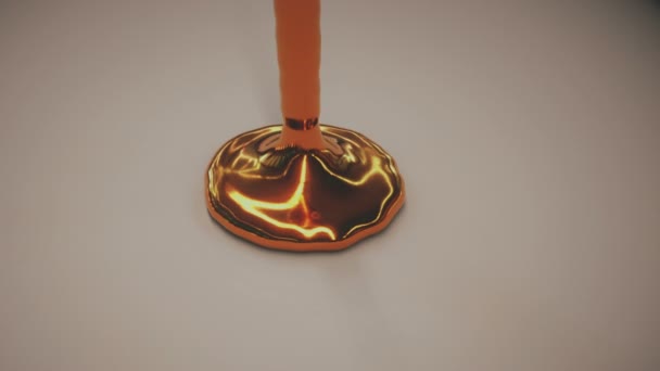 平面に注ぐ金の液体のアニメーション — ストック動画