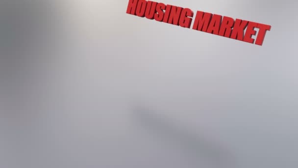 Conceito Uma Queda Mercado Imobiliário Uhd — Vídeo de Stock