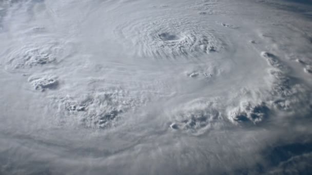 Satellite View Large Hurricane Well Defined Eye Uhd — Stock Video