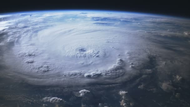 Vista Satellitare Grande Uragano Con Occhio Ben Definito Uhd — Video Stock