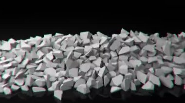 Çöken bir duvarı tasvir eden animasyon. 4K UHD