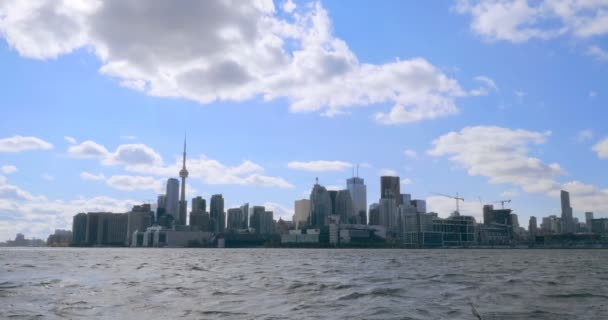 Ustalam Ujęcie Kultowej Panoramy Toronto Tuż Zmierzchu Uhd — Wideo stockowe
