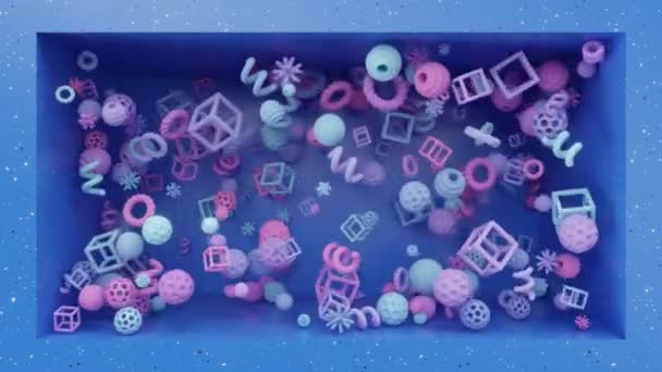 Objetos Flutuantes Abstratos Colidindo Uns Com Outros Animação Cgi Fundos — Vídeo de Stock