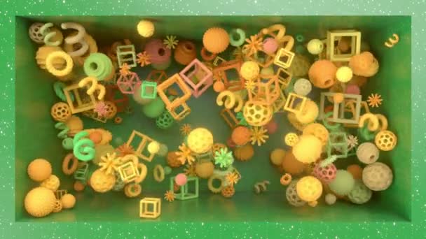 Obiecte Plutitoare Abstracte Care Ciocnesc Unul Celălalt Animație Cgi Fundaluri — Videoclip de stoc