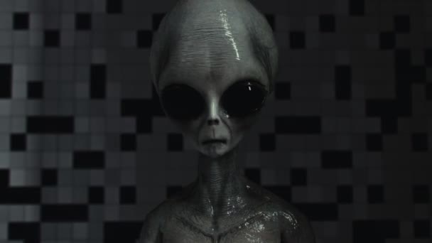 Realistic Closeup Alien Flickering Lights Ufo Extraterrestrial Concept Cgi Animation — Stok Video
