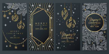 Noel posteri. Noel ağacının dallarıyla Noel Arkaplanı 'nın vektör illüstrasyonu.