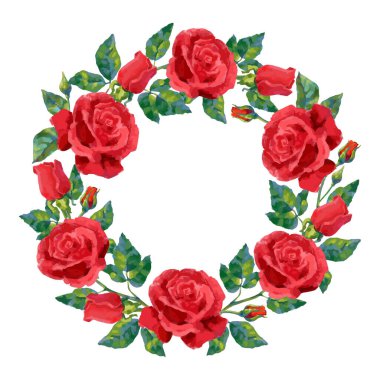 Kırmızı gül çiçek çelenk çerçeve tarihi düğün davetiye kartı kaydedin. Vektör çiçek süslü tasarım kırmızı çiçek açan çiçekler buket düğün tarihi veya nişan kaydetme için evlilik tebrik için