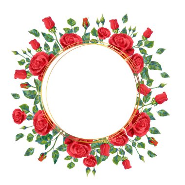 Kırmızı gül çiçek çelenk çerçeve tarihi düğün davetiye kartı kaydedin. Vektör çiçek süslü tasarım kırmızı çiçek açan çiçekler buket düğün tarihi veya nişan kaydetme için evlilik tebrik için