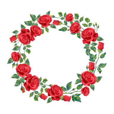 Kırmızı gül çiçek çelenk çerçeve tarihi düğün davetiye kartı kaydedin. Vektör çiçek süslü tasarım kırmızı çiçek açan çiçekler buket düğün tarihi veya nişan kaydetme için evlilik tebrik için