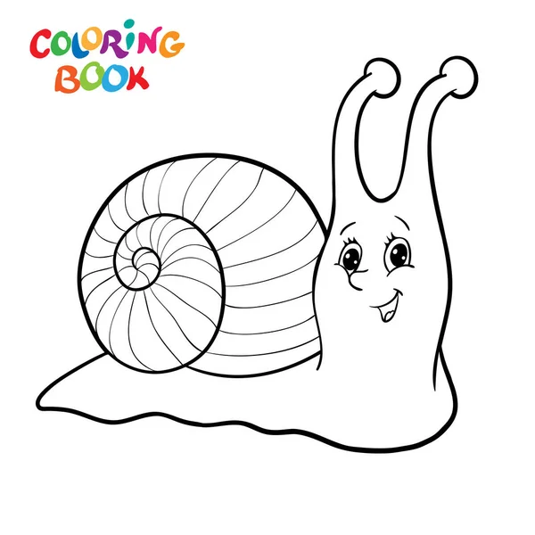 Disegno Della Pagina Colorare Del Cartone Animato Sorridente Lumaca Carina — Vettoriale Stock
