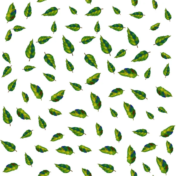 Motif Floral Avec Feuilles Vertes Sur Fond Blanc Motif Vectoriel — Image vectorielle