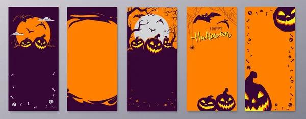 Joyeux Modèle Histoires Halloween Pour Photo Téléphone Carte Visite Avec — Image vectorielle