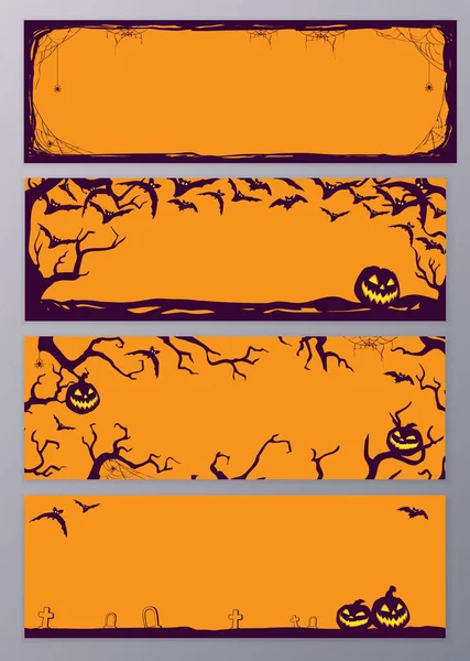 Halloween Nacht Hintergrund Mit Fledermäusen Zweigen Und Jack Laternen Vektor — Stockvektor