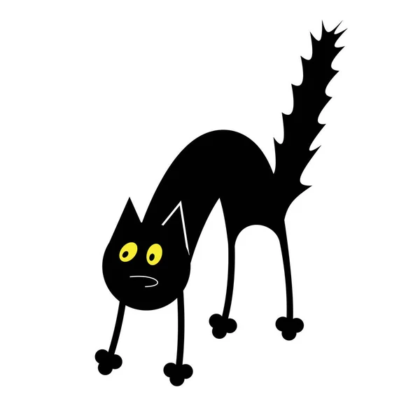 Vektorová Ilustrace Postavy Černé Kočky Návrh Znaků — Stockový vektor