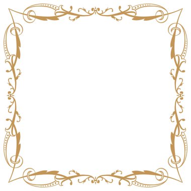 Kaligrafik çiçek çerçeve ve sayfa dekorasyon. Vektör illüstrasyon. Dekoratif kare eleman, kenarlık ve çerçeve vektörü.