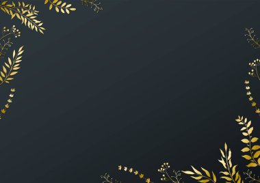 Kaligrafik çerçeve ve sayfa dekorasyonu siyah arkaplan üzerine. Vektör çizimi. Dekoratif yatay öge, kenar ve çerçeve taşıyıcısı.