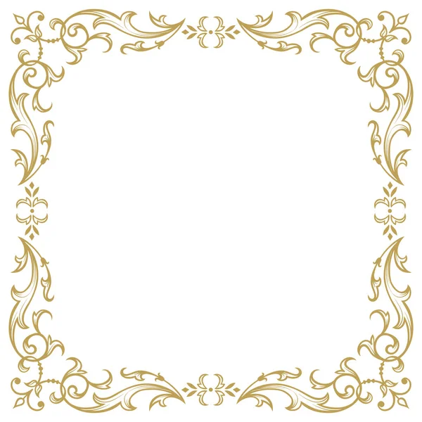 Calligraphic Floral Frame Page Decoration Vector Illustration Vector Decorative Square — Stock Vector