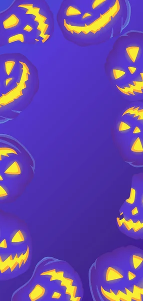 Glad Halloween Berättelser Bakgrund För Telefon Visitkort Med Halloweenhistoria Vektor — Stock vektor