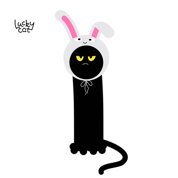 Abbildung Des Vektor Charakters Der Schwarzen Katze Charaktergestaltung — Stockvektor