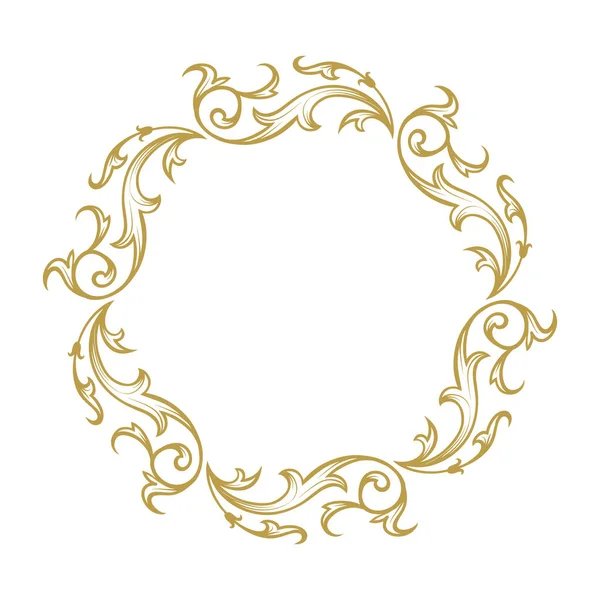 Blumenkreisrahmen Klassischen Stil Niedlicher Kalligrafischer Retro Rahmen Für Hochzeitseinladungen Und — Stockvektor