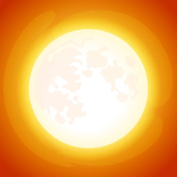 Vector Illustration Full Moon Dark Orange Background Design Element — Stock Vector