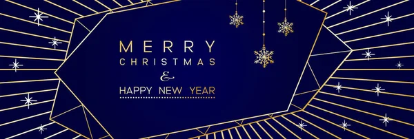 Poster Natale Con Rami Pino Sfondo Blu Scuro Illustrazione Nuovo — Vettoriale Stock
