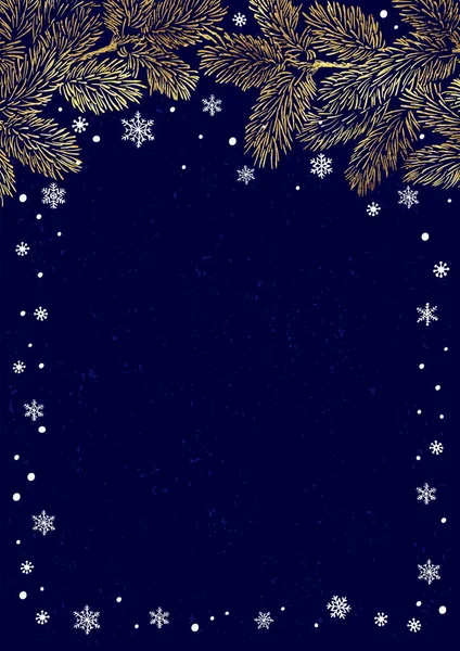 크리스마스 포스터 일러스트레이션 크리스마스 배경에는 크리스마스 트리와 황금빛 요소가 반사기가 — 스톡 벡터