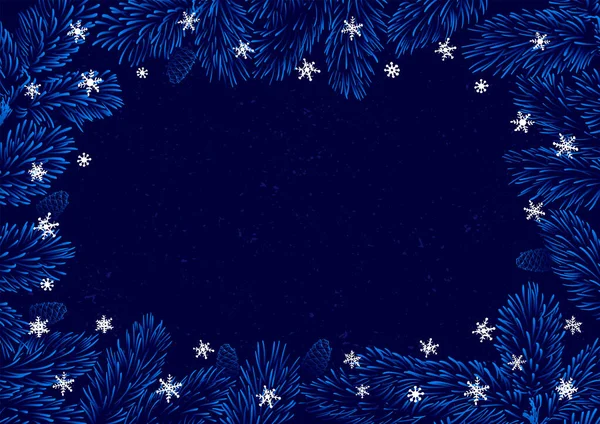 Cartel Horizontal Navidad Ilustración Marco Horizontal Vectorial Fondo Navideño Con — Archivo Imágenes Vectoriales