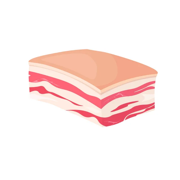 Saindoux Vecteur Isolé Sur Fond Blanc Filet Bacon Ventre Porc — Image vectorielle