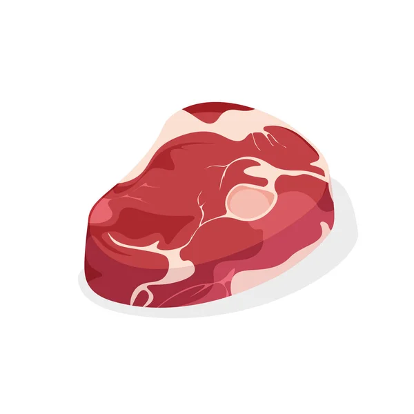 Okokt Färskt Kött Kött Styckat Köttfärslimpa Fläskkotlett Vektor Illustration Trendig — Stock vektor