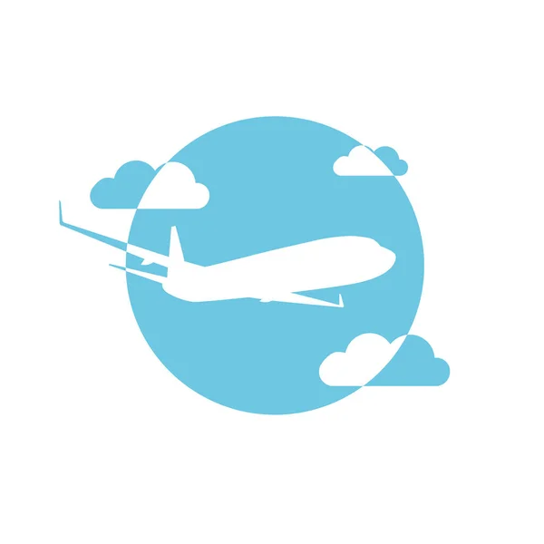 Fliegendes Flugzeug Logo Flugzeug Symbol Vektorillustration Internationaler Transport Reisevorlage — Stockvektor