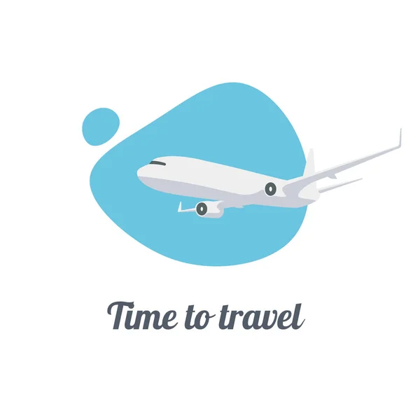 Letadlo Izolováno Ilustrace Letadla Módním Plochém Stylu Mezinárodní Doprava Čas — Stockový vektor