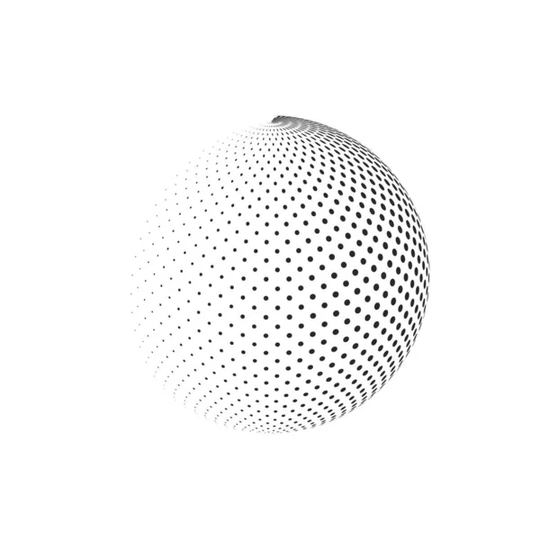 Halftone Globe Abstract Dotted Circle Halftones Geometric Dots Gradient Texture — Stock Vector