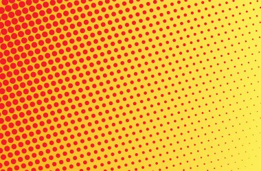 Sarı yarım ton deseni. Pop Art çizgi roman arka planı. Doku şablonu. Vektör çizimi izole edildi.