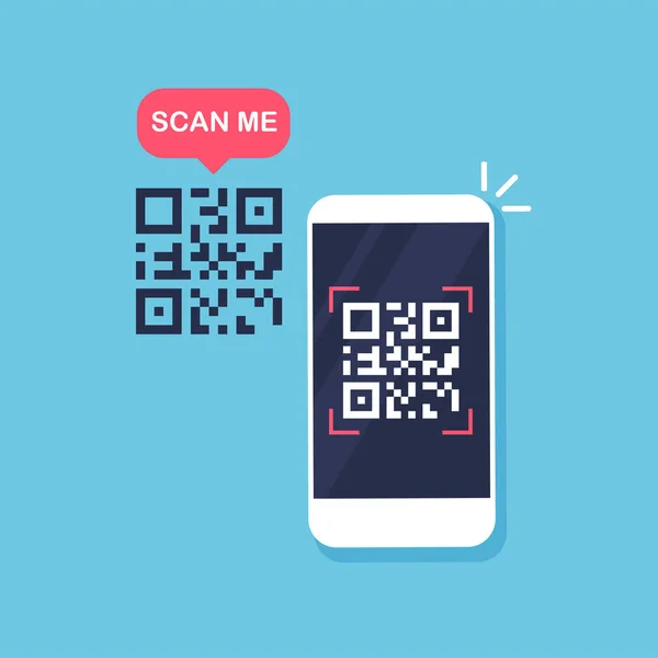 Numérisation Code Par Smartphone Rechercher Salaire Obtenir Des Informations Illustration — Image vectorielle