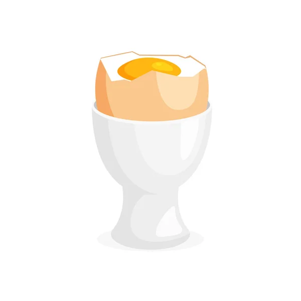Kavanozda Haşlanmış Yumurta Sağlıklı Kahvaltı Ikonu Beyaz Arkaplanda Izole Edilmiş — Stok Vektör