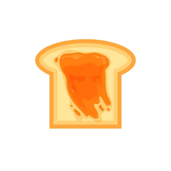 Toastbrot Mit Marillenmarmelade Süßes Sandwich Vektor Illustration Trendigen Flachen Stil — Stockvektor
