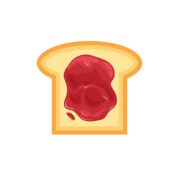 Toastbrot Mit Erdbeer Oder Himbeermarmelade Süßes Sandwich Vektor Illustration Trendigen — Stockvektor