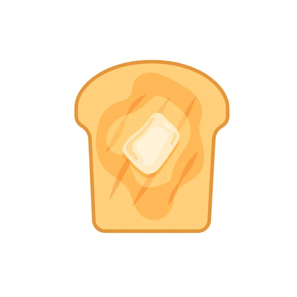 Тост Шматочком Масла Смачний Здоровий Сніданок Смажений Вид Зверху Бутерброд — стоковий вектор