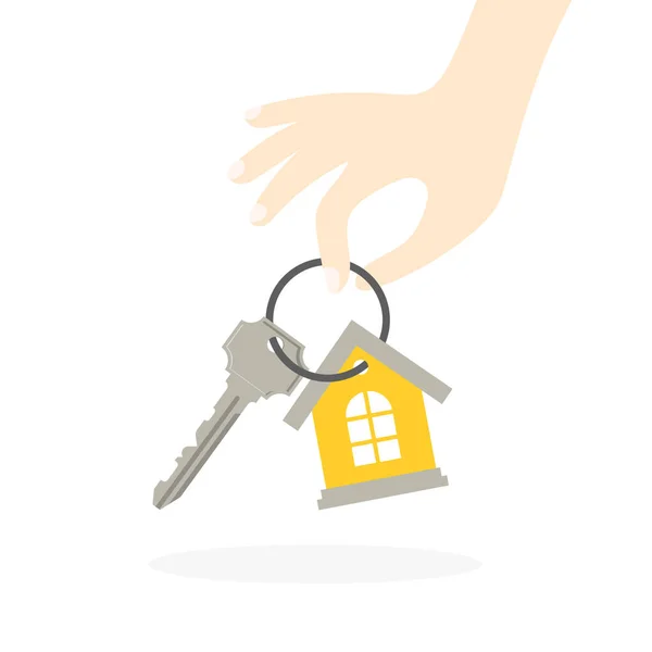 Ręka Trzyma Klucze Twojego Domu Kupowanie Mieszkania Inwestycja Koncepcja Agenta — Wektor stockowy