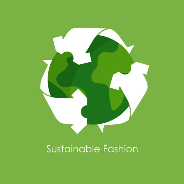 服はアイコンをリサイクルする 持続可能なファッションロゴ エコフレンドリーコンセプト ベクトルイラスト — ストックベクタ