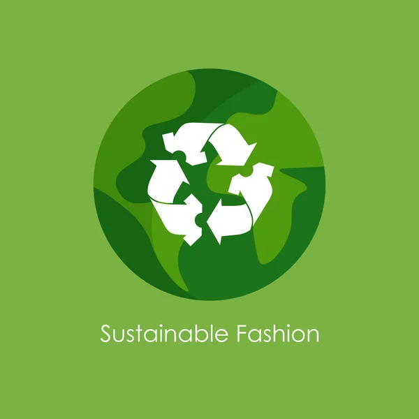 服はアイコンをリサイクルする 持続可能で遅いファッションのロゴ エコフレンドリーコンセプト ベクトルイラスト — ストックベクタ