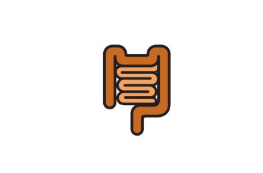 kalın bağırsak bağırsağı logo vektör tasarımı simgesi çizimi