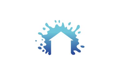 yaratıcı ev sıçraması duvar boyası logo vektör tasarımı simgesi illüstrasyonu