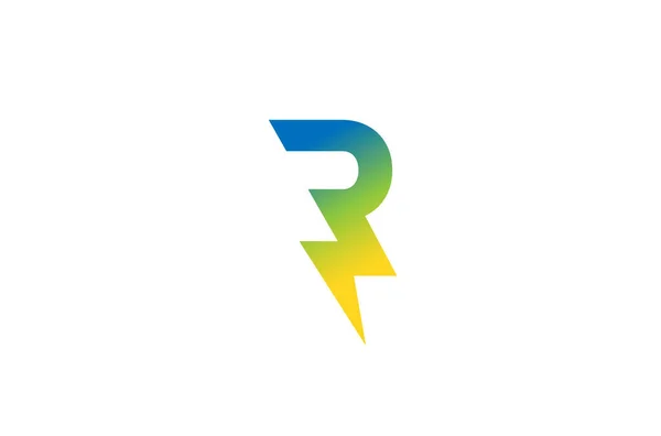 Creative Letter Bolt Thunder Logo Vector Symbol Design Icon Illustration — Stock Vector