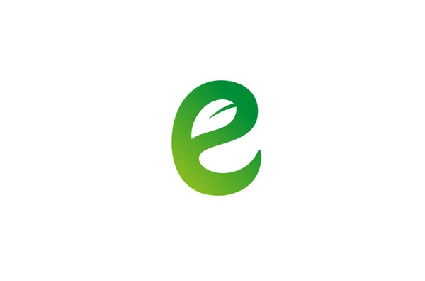Eco Natural Letter Green Leaf Logo Vector Symbol Design Illustration — Stock Vector