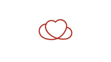 Creative Red Cloud Heart Love Symbol Logo Vector Design Illustration