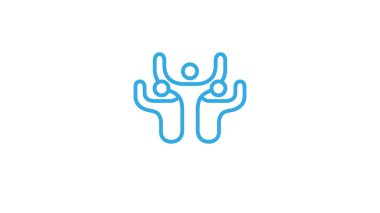 Creative Three People Soyut Takım Karakterleri Logo Sembol Vektörü 