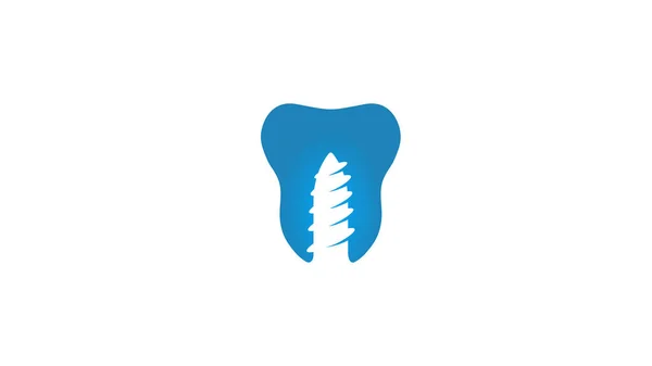 Yaratıcı Diş Bakımı Temiz Mavi Diş Logo Tasarım Sembol Llüstrasyon — Stok Vektör