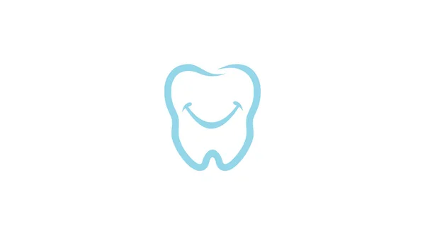 Креативна Стоматологія Чисті Блакитні Зуби Логотип Дизайн Символ Ілюстрація — стоковий вектор